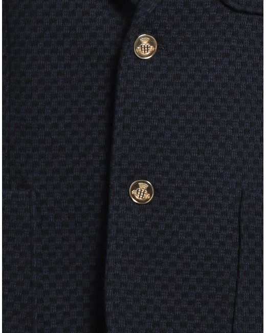 Daniele Alessandrini Blue Midnight Blazer Polyester, Wool, Cotton, Polyamide for men