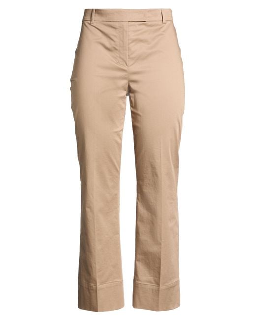 Max Mara Natural Sand Pants Cotton, Elastane