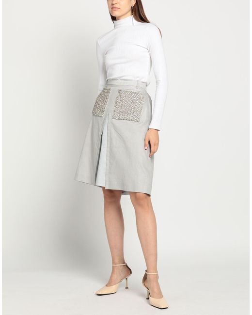 Burberry Gray Midi Skirt
