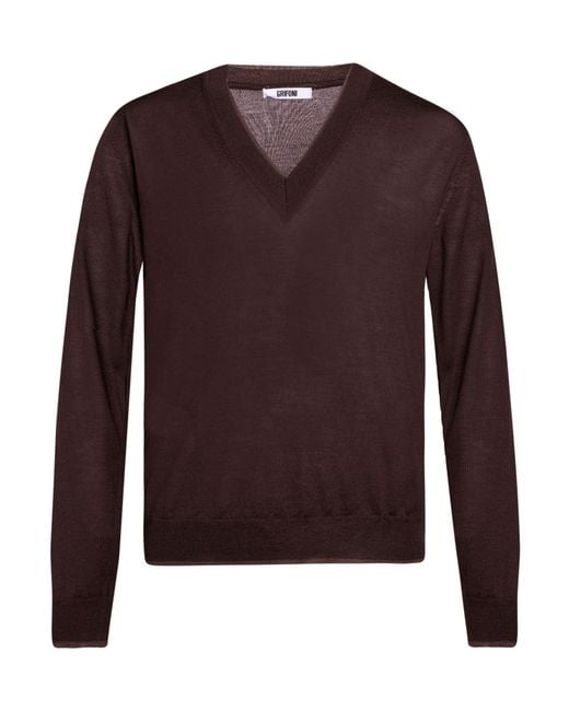 Grifoni Brown Sweater Virgin Wool for men