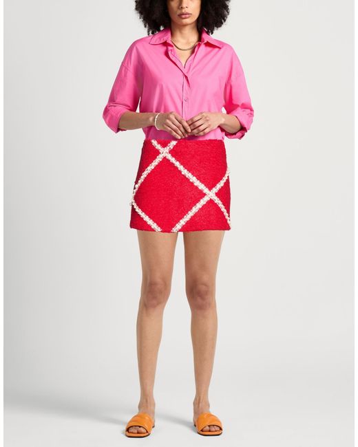 DES_PHEMMES Red Mini Skirt