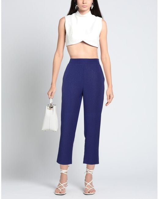 Cristinaeffe Blue Pants Polyester, Elastane