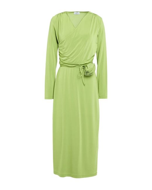 Marella Green Lime Midi Dress Viscose, Elastane