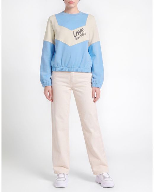 Love Moschino Blue Sky Sweatshirt Cotton, Elastane