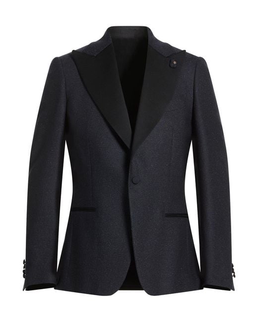 Lardini Black Blazer Wool, Polyester, Elastane for men