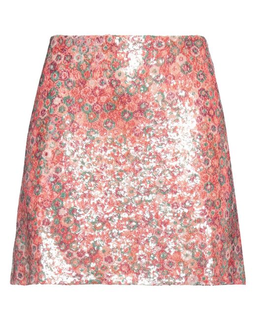 Siyu Red Mini Skirt Polyester, Elastane