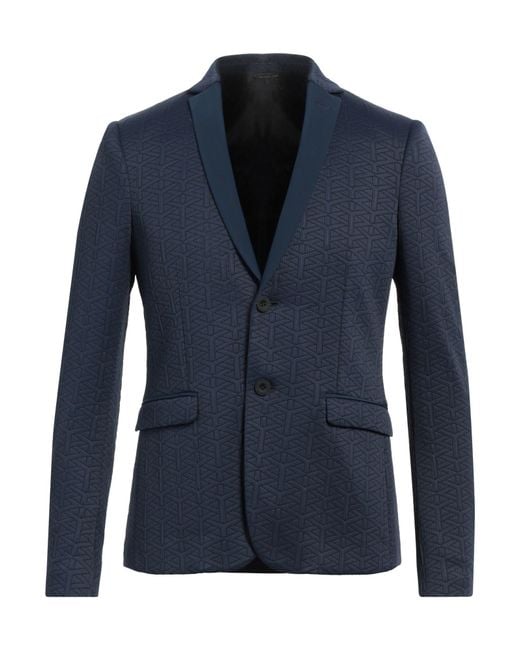 Patrizia Pepe Blue Stretch Jersey Single-Breasted Blazer for men