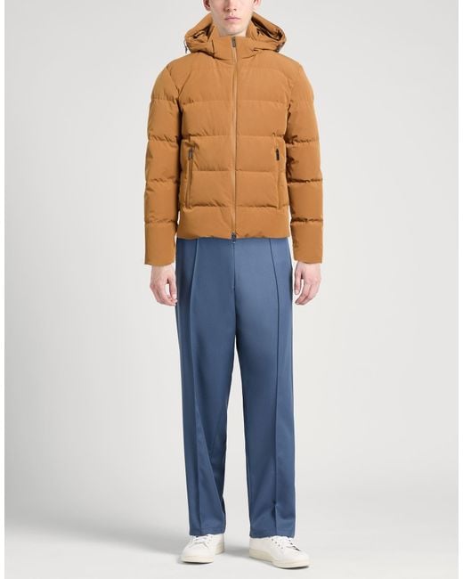 Paul & Shark Brown Camel Puffer Polyester, Elastane for men