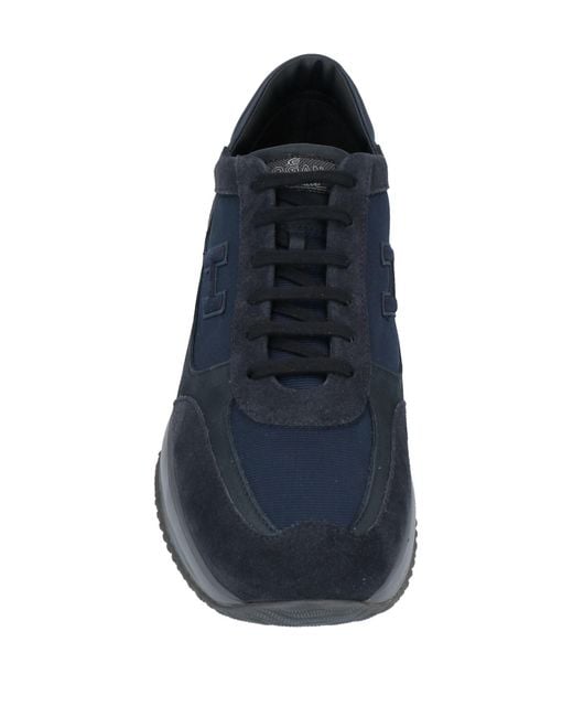 Hogan Blue Midnight Sneakers Soft Leather, Textile Fibers for men