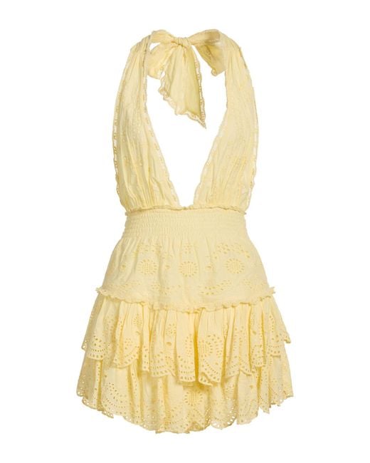 LoveShackFancy Women's Yellow Mini Dress Cotton - coffeafoods.com
