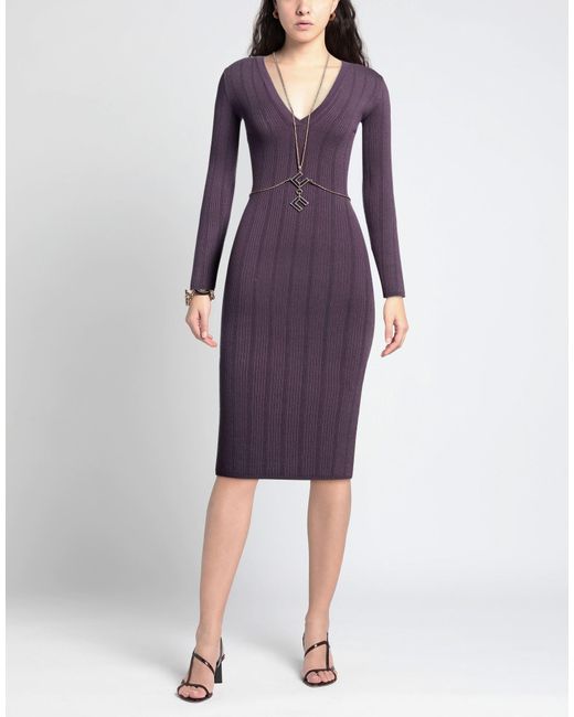 Elisabetta Franchi Purple Midi Dress