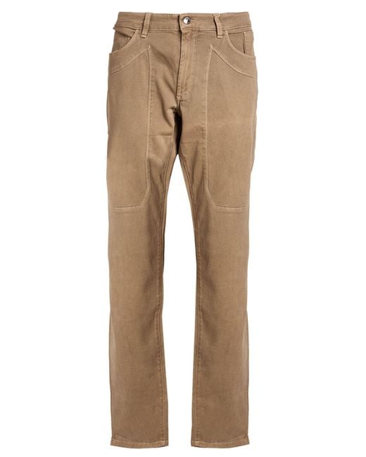 Jeckerson Natural Khaki Pants Cotton, Elastane for men