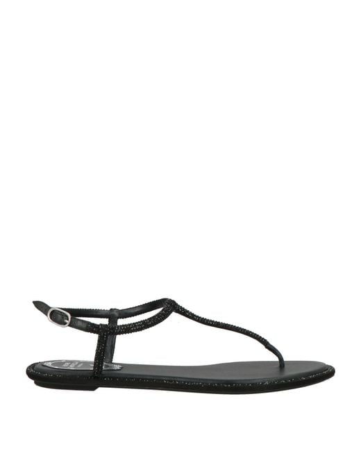 Rene Caovilla Black Thong Sandal