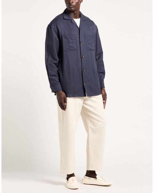 Canali Blue Jacket Linen, Silk for men