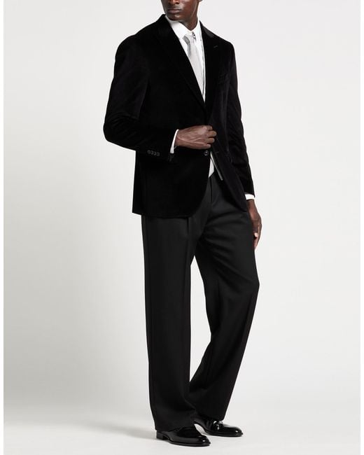 Boglioli Black Blazer Cotton, Elastane for men