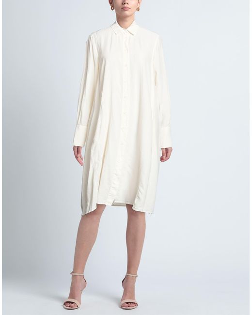 HER SHIRT HER DRESS White Midi Dress
