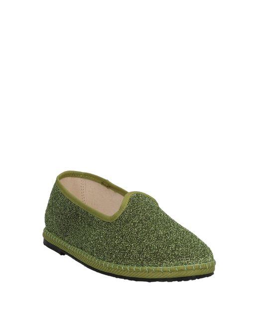 Oseree Green Loafers Textile Fibers
