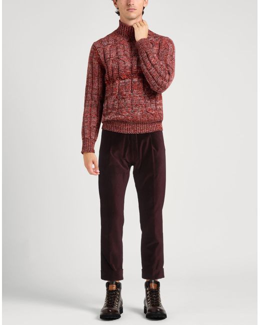 Messagerie Red Patrizio Piscaglia Burgundy Pants Cotton for men