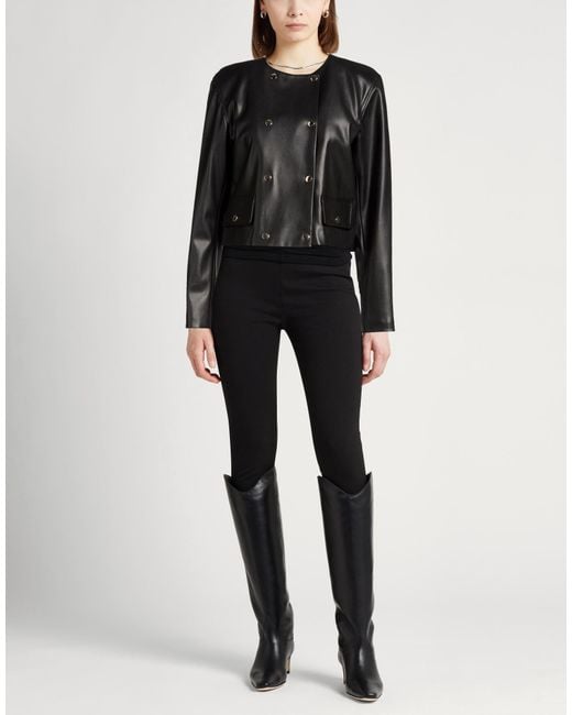 Semicouture Black Jacket Polyurethane, Polyester