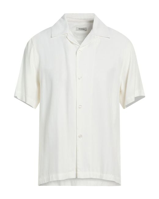 Sandro White Shirt Viscose for men