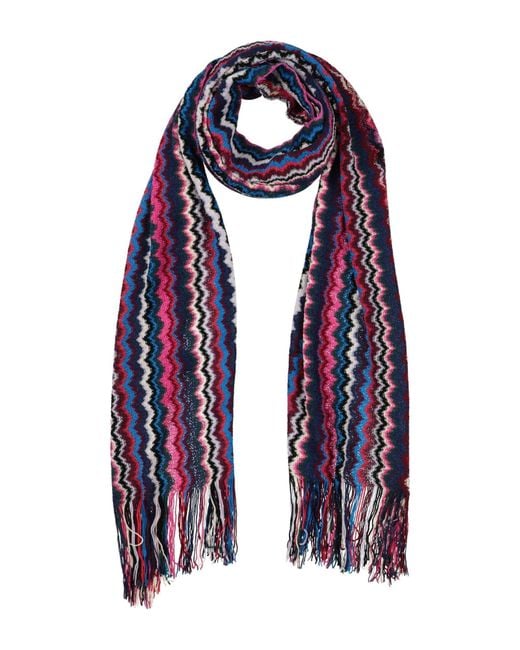 Missoni Blue Scarf Viscose, Wool