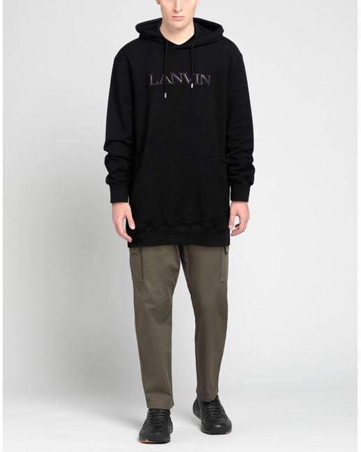 Lanvin Black Sweatshirt Cotton, Polyamide for men