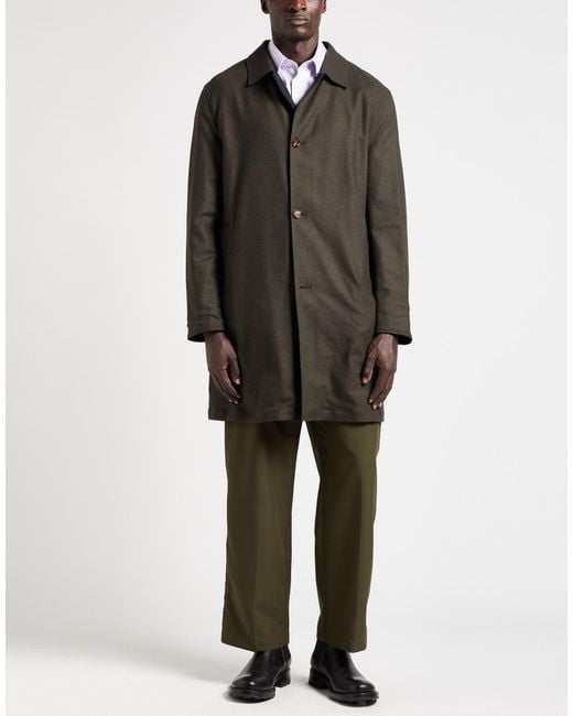 KIRED Black Coat Wool, Polyamide, Cashmere, Elastane for men