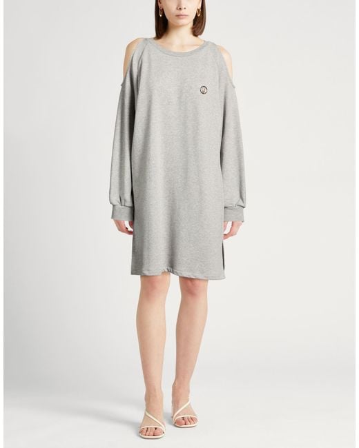 Liu Jo Gray Mini Dress Cotton, Polyester, Elastane