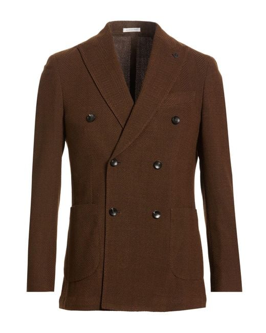 BRERAS Milano Brown Blazer Virgin Wool, Elastane for men