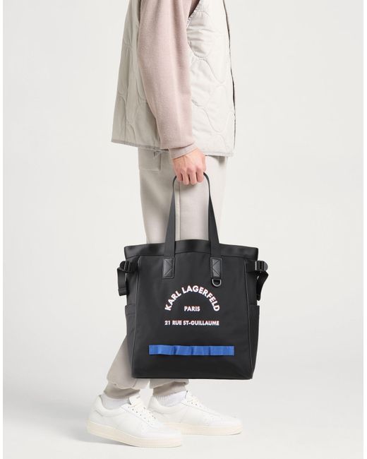 Karl Lagerfeld Black Handbag Recycled Polyamide, Polyurethane for men