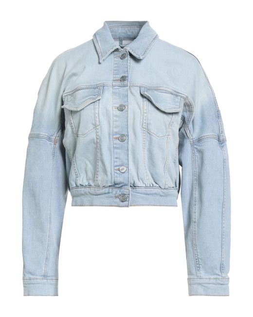 Ganni Blue Denim Outerwear Cotton, Elastane
