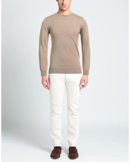 Pullover di Vneck in Natural da Uomo