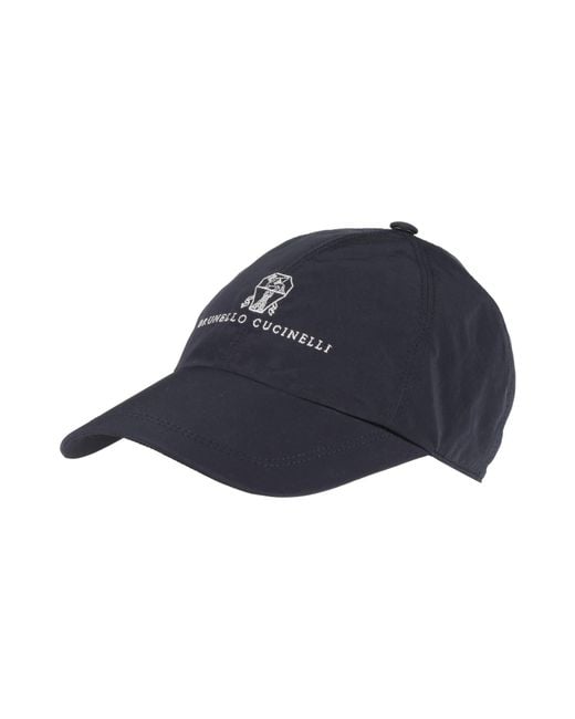 Brunello Cucinelli Blue Hat Polyester, Polyamide for men