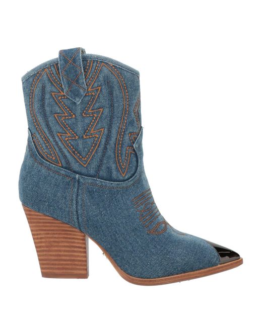 Lola Cruz Blue Ankle Boots