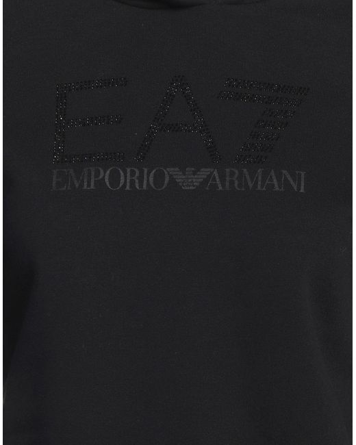 EA7 Black Sweatshirt Cotton, Polyester
