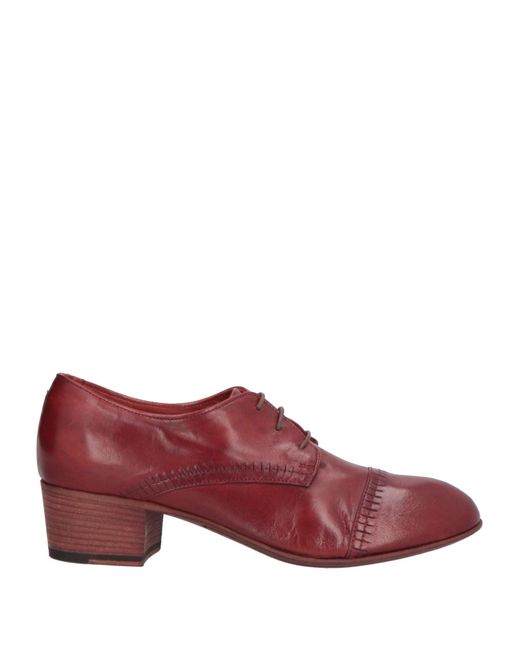 Pantanetti Purple Brick Lace-Up Shoes Leather