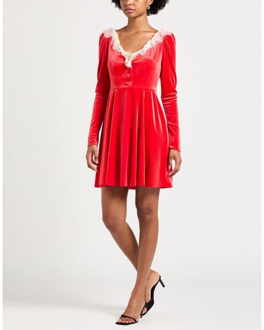 Philosophy Di Lorenzo Serafini Red Mini Dress Polyester, Elastane