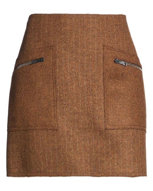 Iceberg Brown Mini Skirt Wool, Polyamide, Polyester
