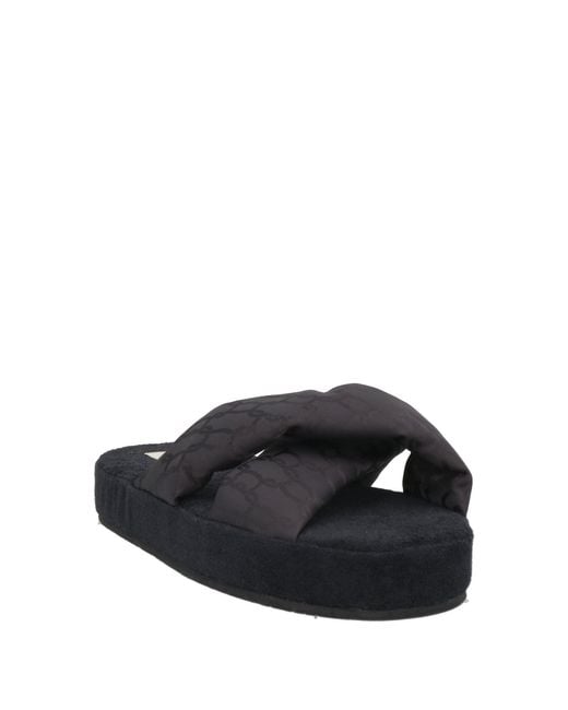 Agnona Black Sandals Textile Fibers