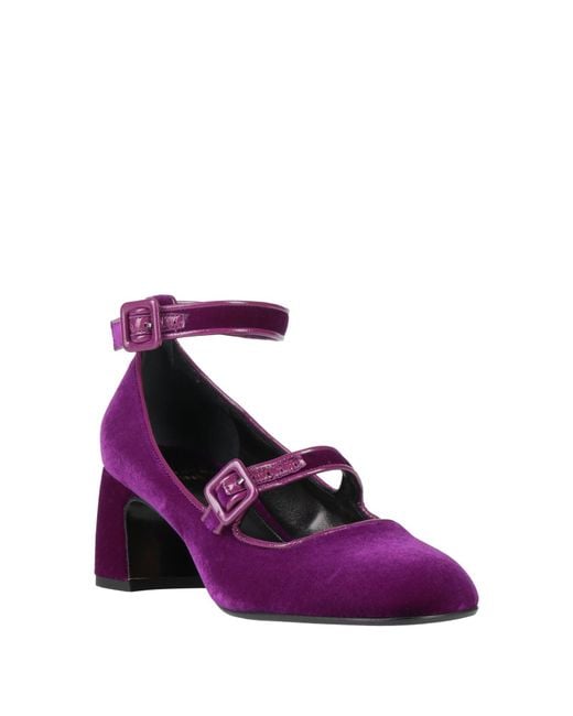 Chantal 1962 Purple Pumps Leather, Textile Fibers