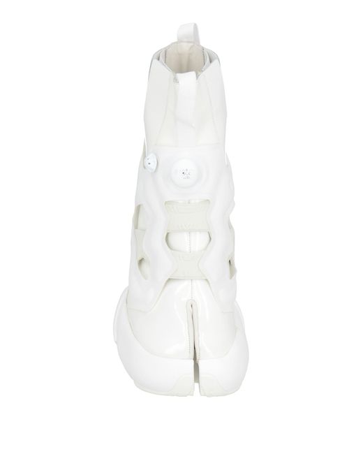 Maison Margiela White Ankle Boots Soft Leather, Textile Fibers