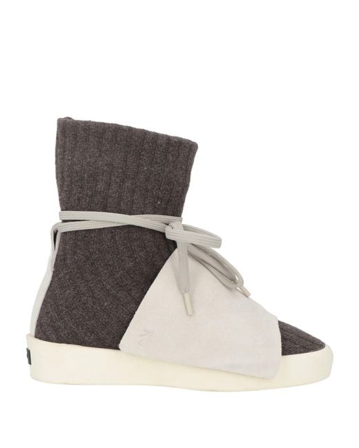 Fear Of God Gray Ankle Boots Textile Fibers, Leather for men