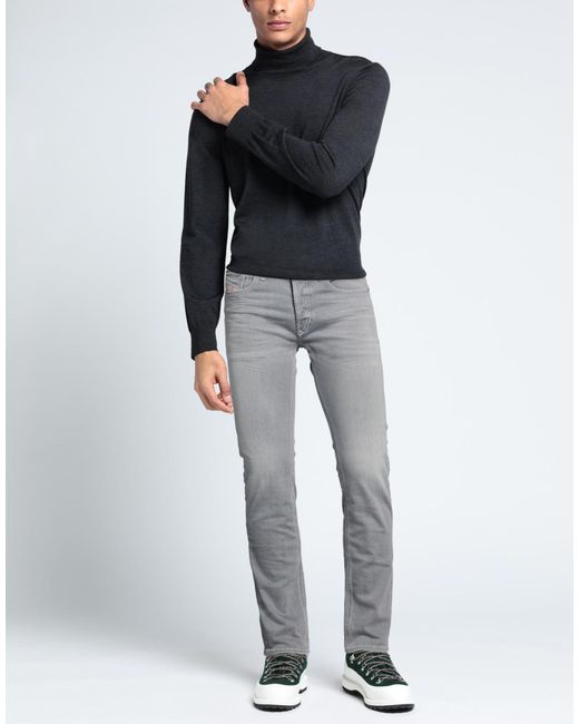 DIESEL Gray Jeans Cotton, Elastane for men