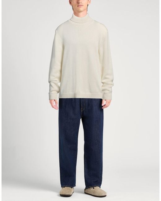 Zanone White Ivory Turtleneck Virgin Wool for men