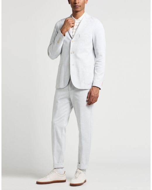 Eleventy White Light Suit Cotton, Polyamide, Elastane for men