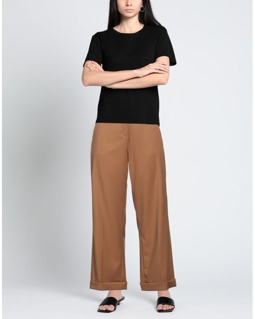 Nora Barth Brown Camel Pants Polyester, Viscose, Elastane