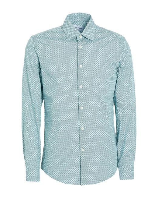 Ferragamo Blue Shirt Cotton for men
