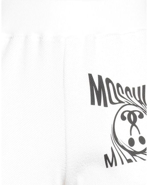 Moschino White Pants Cotton, Polyamide, Elastane