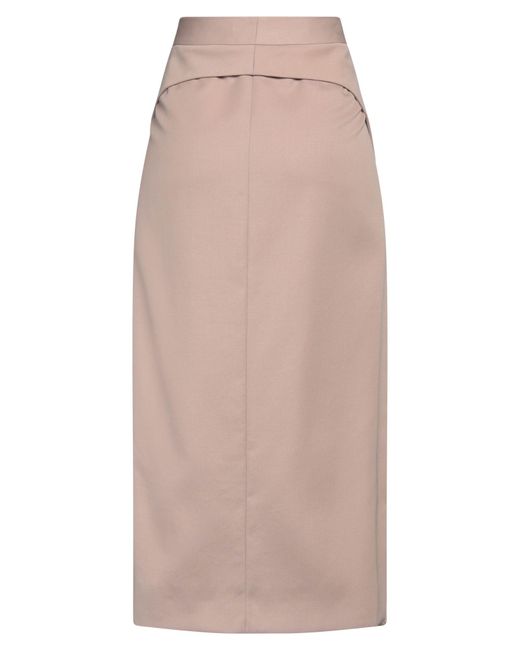 The Attico Natural Midi Skirt Virgin Wool, Cotton
