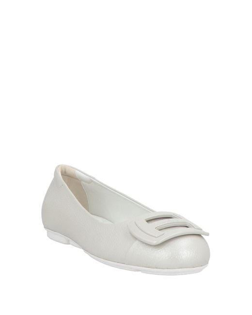 Hogan White Ballet Flats